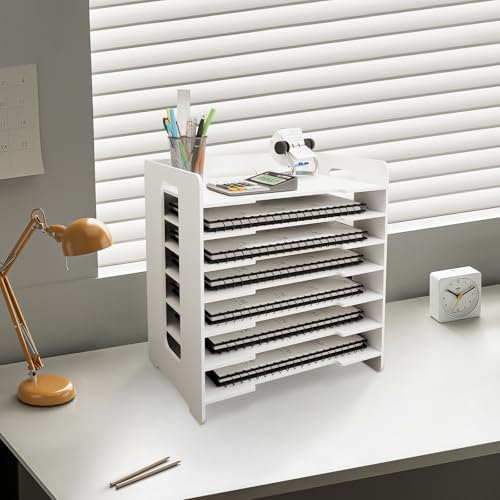 Organizer für Bürodokumente für Büro, Empfangsschule, für Zuhause, Schule, 33,5 x 25,5 x 40 cm – 7 Schichten – Weiß (1 Stück) von LANTUS
