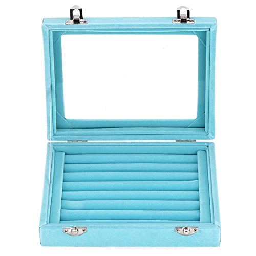 LANTWOO Schmuckschatulle, Samt-Glas, Schmuckschatulle, Ringhalter, 2 Verschlüsse LANTWOO Schmuckschatulle, Samt-Glas, Schmuckschatulle, Ringhalter, 2 Verschlüsse von LANTWOO