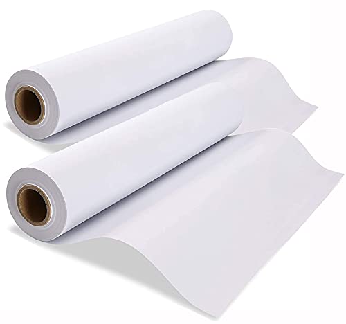 Zeichenpapier Rolle, 44cm x 15m Weiße Papierrolle, 2 Stück Zeichenrolle Kinder Künstler Skizze Malerei Papier, Recycelte Staffeleipapier für Kleinkinder Kinder Studenten von LANYOTA