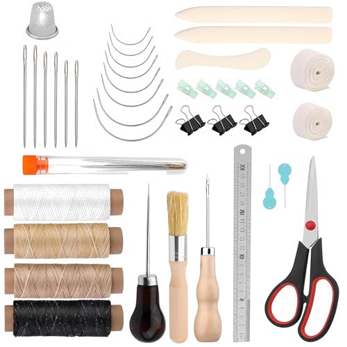 LANZLC Buchbinder Set, 41 Stück Buchbindewerkzeuge, Buchbindematerialien, Buchbindeset für Anfänger mit Wachsfaden, Falzbein, Papierahle, Bindeband, Buchbinden Zubehör für DIY Buchbindehandwerk LANZLC Buchbinder Set, 41 Stück Buchbindewerkzeuge, Buchbindematerialien, Buchbindeset für Anfänger mit Wachsfaden, Falzbein, Papierahle, Bindeband, Buchbinden Zubehör für DIY Buchbindehandwerk von LANZLC