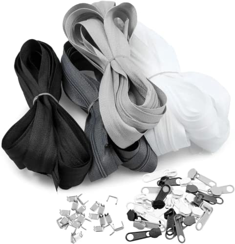 LAOYE 3mm Reißverschluss endlos 12,5m Nylon endlosreißverschluss mit Zipper und Endstück, spiralförmig Meterware teilbar - 5 Streifen 4 Farben für Jacke Röcke Rucksack Heimtextilien LAOYE 3mm Reißverschluss endlos 12,5m Nylon endlosreißverschluss mit Zipper und Endstück, spiralförmig Meterware teilbar - 5 Streifen 4 Farben für Jacke Röcke Rucksack Heimtextilien von LAOYE