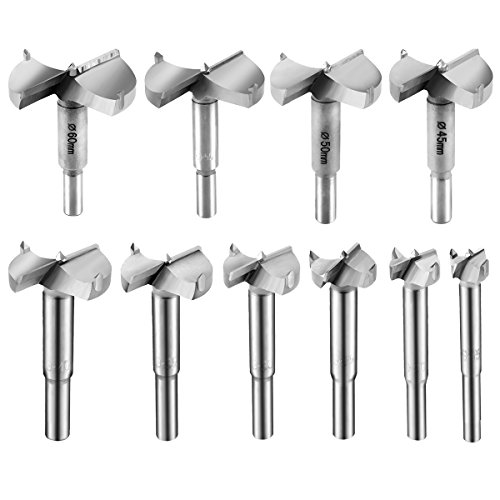 LAOYE Forstnerbohrer Satz, 10tlg. Forstner Holzbohrer Set mit Zentrierspitz inkl. Forstnerbohrer 15mm 20mm 25mm 30mm 35mm 40mm 45mm 50mm 55mm 60mm, Astlochbohrer Topfbohrer Kunstbohrer LAOYE Forstnerbohrer Satz, 10tlg. Forstner Holzbohrer Set mit Zentrierspitz inkl. Forstnerbohrer 15mm 20mm 25mm 30mm 35mm 40mm 45mm 50mm 55mm 60mm, Astlochbohrer Topfbohrer Kunstbohrer von LAOYE