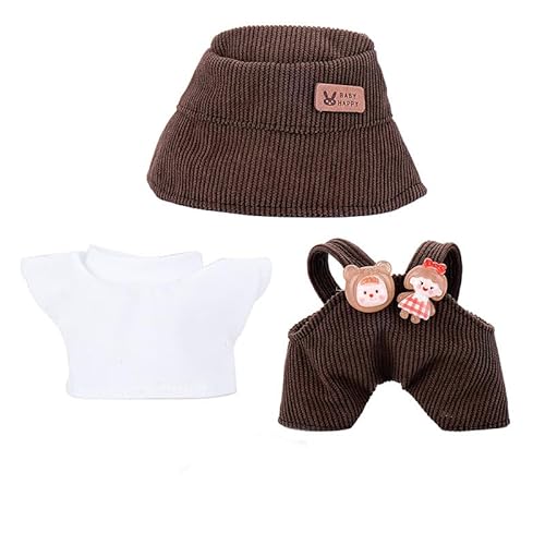 LAOYEFACAI Kleidung für 17-cm-Puppen, Rock-Set für Puppen, 3-teiliges Set mit Fischerhut-Unterwäsche-Hosenset für 17-cm-Puppen Accessoires (26) von LAOYEFACAI