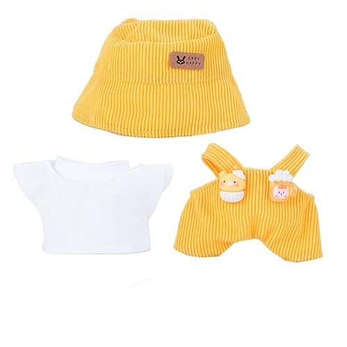 LAOYEFACAI Kleidung für 17-cm-Puppen, Rock-Set für Puppen, 3-teiliges Set mit Fischerhut-Unterwäsche-Hosenset für 17-cm-Puppen Accessoires (28) von LAOYEFACAI
