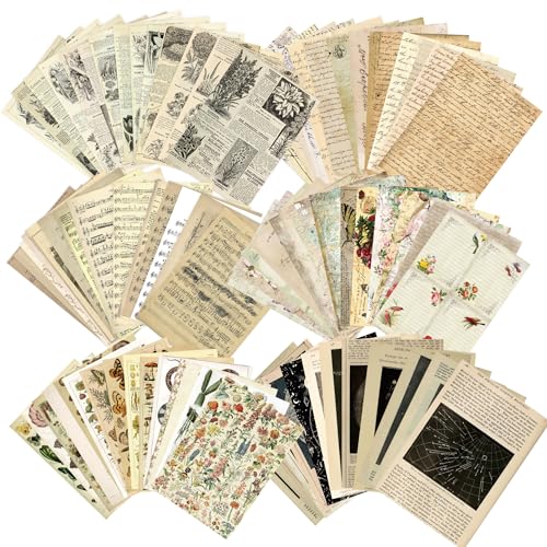 180 Blätter 14x20cm Scrapbook Papier, Vintage Dekopapier Bastelpapier Journal Zubehör für DIY Kunst Kalender Notizbuch Tagebuch Journaling und Handwerk (Vintage) von LAPLBEKE