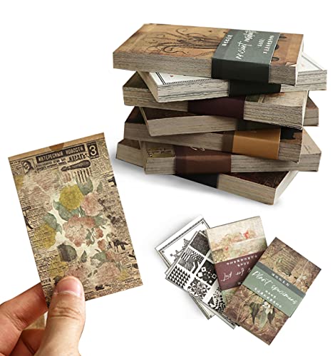 Laplbeke 480 Stück Vintage Scrapbooking Papier, Mini Ästhetik Scrapbook Papierbuch für Journaling Zubehör, Dekoratives Bastelpapier, Collage, Kugel, Junk-Journal, Planer (ZM178) von LAPLBEKE