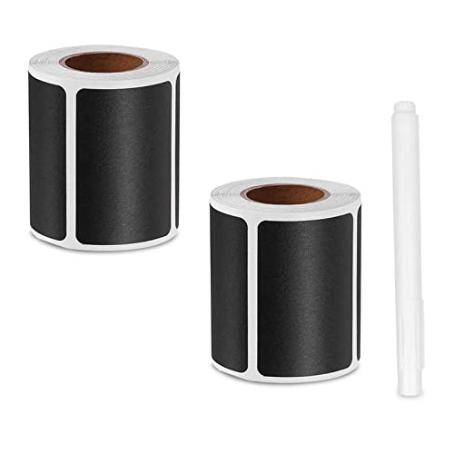 LAPONO 300 Pcs Tafel-Aufkleber, wasserdichte Etiketten selbstklebend mit Stift, Küchen Klebeetiketten Partner für Gewürzgläser, Marmelade usw, 6x4cm (Rechteckig) von LAPONO