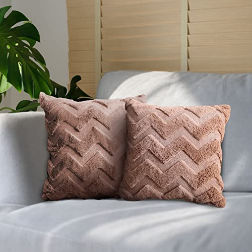 LAPONO 2er Set Wolle Kissenbezug Braun,45x45cm Kurze Samt Deko Kissen Weich Sofakissen Luxus Stil Kissenbezüge Zierkissenbezug Versteckter Reißverschluss für Sofa Wohnzimmer Schlafzimmer LAPONO 2er Set Wolle Kissenbezug Braun,45x45cm Kurze Samt Deko Kissen Weich Sofakissen Luxus Stil Kissenbezüge Zierkissenbezug Versteckter Reißverschluss für Sofa Wohnzimmer Schlafzimmer von LAPONO
