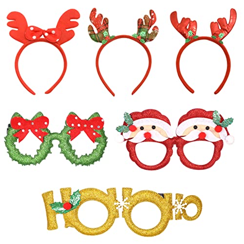LAPONO 3*Weihnachtsstirnbänder Und 3* Weihnachtsbrillen Kreative Weihnachten Brillen Haarschmuck Gläser Brillengestell Haarband Sortierte partybrille Gastgeschenke und Dekoration Weihnachtendekor (B) LAPONO 3*Weihnachtsstirnbänder Und 3* Weihnachtsbrillen Kreative Weihnachten Brillen Haarschmuck Gläser Brillengestell Haarband Sortierte partybrille Gastgeschenke und Dekoration Weihnachtendekor (B) von LAPONO