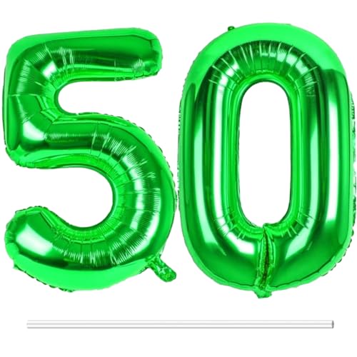LAPONO Luftballons Geburtstag Zahl 50 Grün, XXL Folienballon Zahlen 5 und 0 Riesen Helium Ballons 50 Jahre Geburtstagsdeko für Junge, Mädchen 50. Kindergeburtstag Jubiläum Party Deko LAPONO Luftballons Geburtstag Zahl 50 Grün, XXL Folienballon Zahlen 5 und 0 Riesen Helium Ballons 50 Jahre Geburtstagsdeko für Junge, Mädchen 50. Kindergeburtstag Jubiläum Party Deko von LAPONO