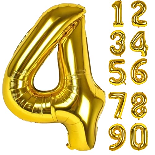 Luftballon 4. Folienballon Geburtstag Zahlen Luftballons,Gold XXL Riesen Zahl 4. Helium Ballon für Mädchen Junge Mann Frau 4. Geburtstagdeko Babyparty Jubiläum Festival Unternehmen Deko Zahlenballons Luftballon 4. Folienballon Geburtstag Zahlen Luftballons,Gold XXL Riesen Zahl 4. Helium Ballon für Mädchen Junge Mann Frau 4. Geburtstagdeko Babyparty Jubiläum Festival Unternehmen Deko Zahlenballons von LAPONO