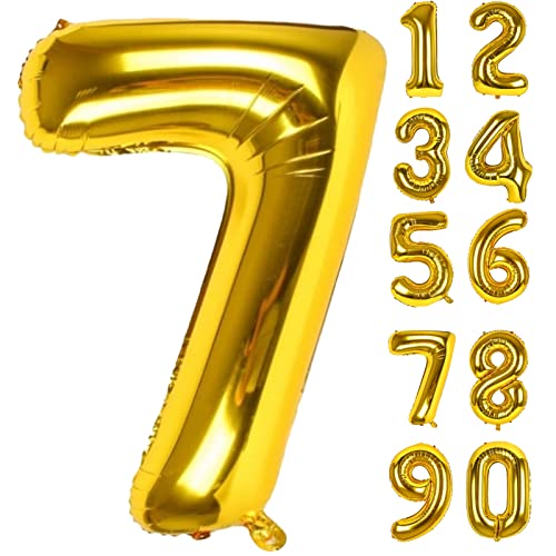 Luftballon 7. Folienballon Geburtstag Zahlen Luftballons,Gold XXL Riesen Zahl 7. Helium Ballon für Mädchen Junge Mann Frau 7. Geburtstagdeko Babyparty Jubiläum Festival Unternehmen Deko Zahlenballons Luftballon 7. Folienballon Geburtstag Zahlen Luftballons,Gold XXL Riesen Zahl 7. Helium Ballon für Mädchen Junge Mann Frau 7. Geburtstagdeko Babyparty Jubiläum Festival Unternehmen Deko Zahlenballons von LAPONO