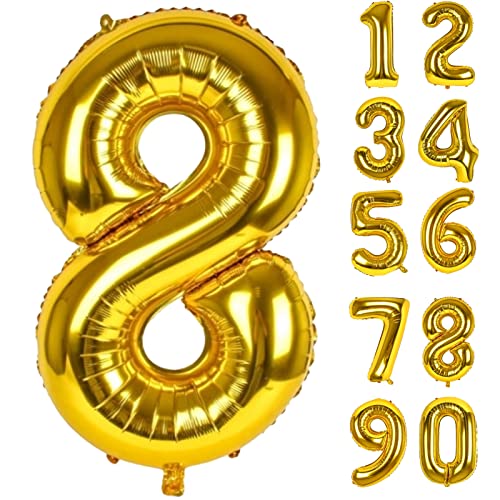 Luftballon 8. Folienballon Geburtstag Zahlen Luftballons,Gold XXL Riesen Zahl 8. Helium Ballon für Mädchen Junge Mann Frau 8. Geburtstagdeko Babyparty Jubiläum Festival Unternehmen Deko Zahlenballons Luftballon 8. Folienballon Geburtstag Zahlen Luftballons,Gold XXL Riesen Zahl 8. Helium Ballon für Mädchen Junge Mann Frau 8. Geburtstagdeko Babyparty Jubiläum Festival Unternehmen Deko Zahlenballons von LAPONO