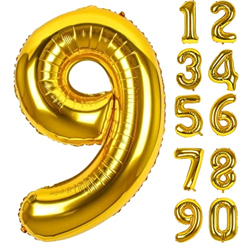 Luftballon 9. Folienballon Geburtstag Zahlen Luftballons,Gold XXL Riesen Zahl 9. Helium Ballon für Mädchen Junge Mann Frau 9. Geburtstagdeko Babyparty Jubiläum Festival Unternehmen Deko Zahlenballons Luftballon 9. Folienballon Geburtstag Zahlen Luftballons,Gold XXL Riesen Zahl 9. Helium Ballon für Mädchen Junge Mann Frau 9. Geburtstagdeko Babyparty Jubiläum Festival Unternehmen Deko Zahlenballons von LAPONO