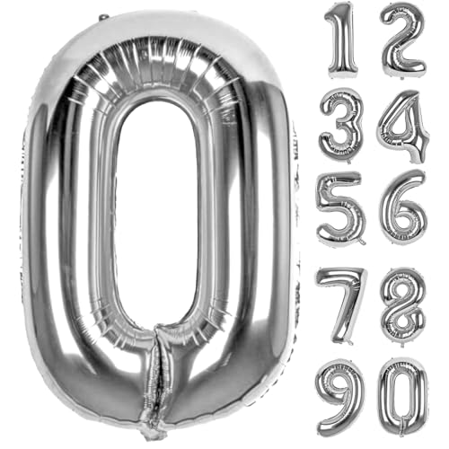 Zahlen Luftballons Geburtstag 0 Silber, Folienballon Riesen 82cm Helium Ballons Zahl Luftballon Zahlenluftballons Geburtstagsdeko Für Mädchen Junge Kindergeburtstag Babyparty Jubiläum Party Deko Zahlen Luftballons Geburtstag 0 Silber, Folienballon Riesen 82cm Helium Ballons Zahl Luftballon Zahlenluftballons Geburtstagsdeko Für Mädchen Junge Kindergeburtstag Babyparty Jubiläum Party Deko von LAPONO