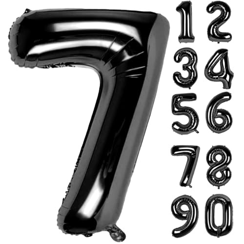 Zahlen Luftballons Geburtstag 7 Schwarz, Folienballon Riesen 82cm Helium Ballons Zahl Luftballon Zahlenluftballons Geburtstagsdeko Für Mädchen Junge Kindergeburtstag Babyparty Jubiläum Party Deko Zahlen Luftballons Geburtstag 7 Schwarz, Folienballon Riesen 82cm Helium Ballons Zahl Luftballon Zahlenluftballons Geburtstagsdeko Für Mädchen Junge Kindergeburtstag Babyparty Jubiläum Party Deko von LAPONO