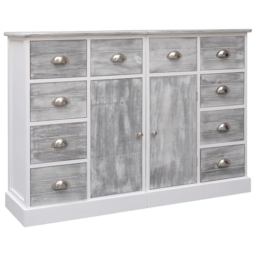 LAPOOH Sideboard, Kommode Schlafzimmer, Kommoden & Sideboards, Wohnzimmerschrank, Flur Kommode, Zimmer Möbel, mit 10 Schubladen Grau 113×30×79 cm Holz -at LAPOOH Sideboard, Kommode Schlafzimmer, Kommoden & Sideboards, Wohnzimmerschrank, Flur Kommode, Zimmer Möbel, mit 10 Schubladen Grau 113×30×79 cm Holz -at von LAPOOH