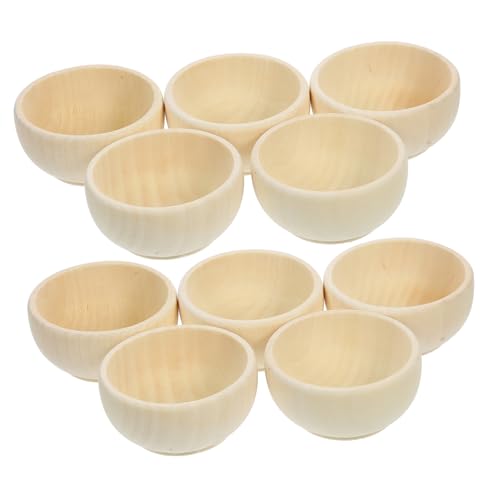 10 Stück Unbemalte Holzschalen Diy Bastelschalen Hochwertigem Holz für Snacks Dekoration für Feste Hochzeiten und Projekte von LAPYAPPE