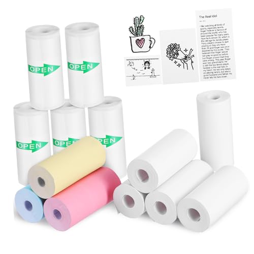 13 Rollen Farbige Thermopapier Klebefolie für Drucker Plain und Farbige Druckerpapier Selbstklebendes Thermopapier für Vielseitige Anwendungen 13 Rollen Farbige Thermopapier Klebefolie für Drucker Plain und Farbige Druckerpapier Selbstklebendes Thermopapier für Vielseitige Anwendungen von LAPYAPPE