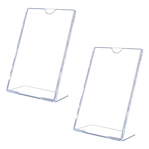2 Stück Acryl Tischaufsteller Förmiger Schilderhalter für Menükarten Preisetiketten und Fotos für Restaurants Geschäfte und Messen von LAPYAPPE