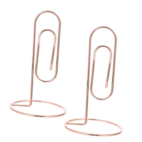 2 Stück Goldene Metall Namensschildhalter Vielseitige Memo und Foto Clips für Büro Hochzeit und Veranstaltungen Robuste Tischkarten Organizer für Visitenkarten und Notizen von LAPYAPPE