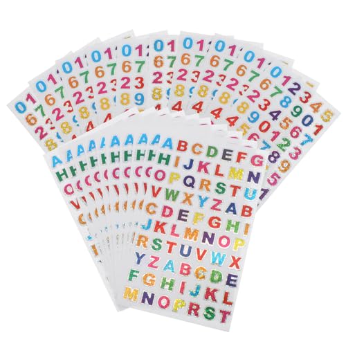 20 Blatt Glitzer Alphabet und Aufkleber Selbstklebende Hologramm Sticker für Kreative Dekorationen Scrapbooking Karten von LAPYAPPE