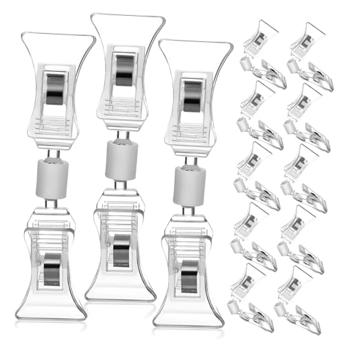 20 Stück Transparente Clips Doppelclips Display Klebeschildhalter Clips Praktische Schilderclips Etikettenhalter Durchsichtige Schilderclips Seitlich Hängende Schilderclips von LAPYAPPE