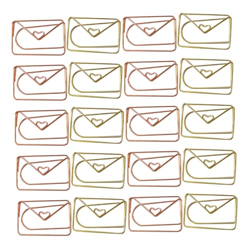 20Stücke Büroklammern Umschlagform Dekorative Clips für Büro Schule Hochzeit und Partys Vielseitige und Langlebige Seitenmarkierer Roségold 20Stücke Büroklammern Umschlagform Dekorative Clips für Büro Schule Hochzeit und Partys Vielseitige und Langlebige Seitenmarkierer Roségold von LAPYAPPE