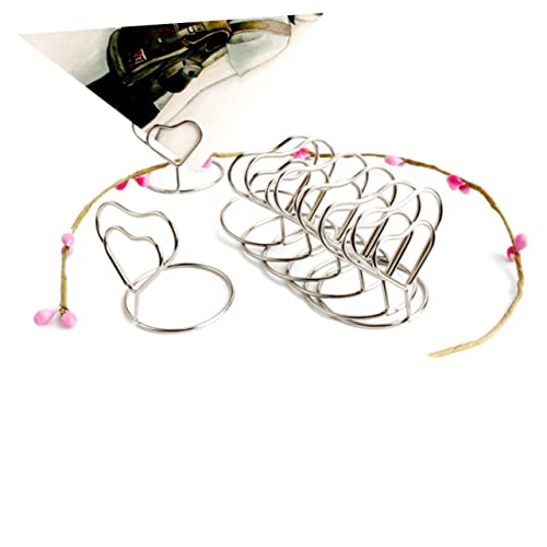 20Stücke Herzform Platzkartenhalter Silber Elegante Drahtkartenhalter für Hochzeiten Geburtstagsfeiern und Besondere Anlässe Stabil für Tischdekorationen von LAPYAPPE