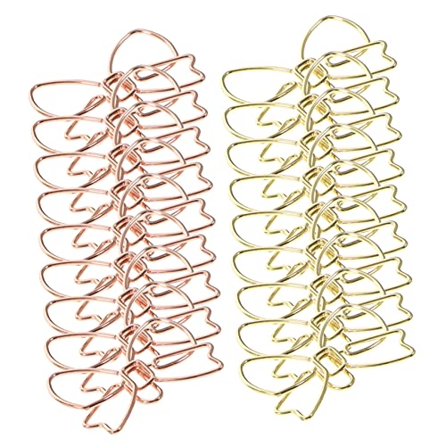 20Stücke Kreative Büroklammern Roségold und Praktische Mehrzweck Papierclips für Büro Schule und Dokumentenorganisation Robuste und Dekorative Büroaccessoires von LAPYAPPE