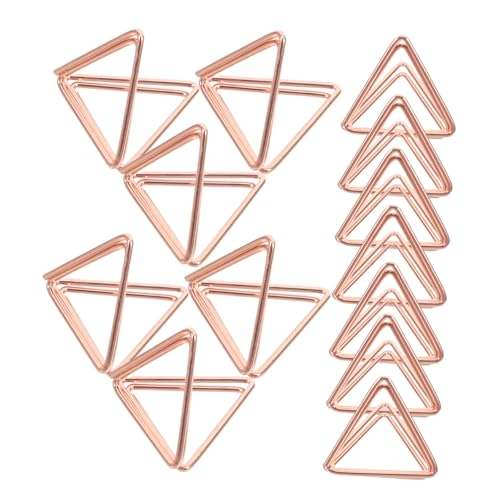 24 Stück Tischkartenhalter Dreieckiger Form für Hochzeiten und Partys Robuste Metallständer für Namenskarten Fotos Notizen Roségold von LAPYAPPE