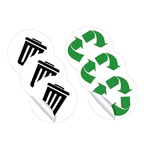 3Sätze Selbstklebende Recyclingaufkleber für Mülleimer Wasserdichte Mülltrennungsetiketten für Einfache Abfallklassifizierung und Nachhaltigkeit von LAPYAPPE