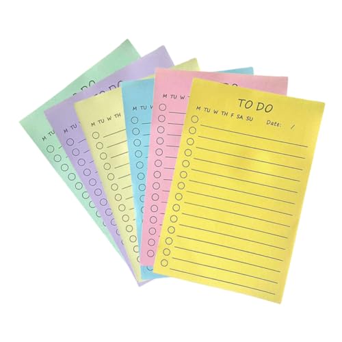 6 Stück Haftnotizen Pastellfarben Abreißbare Klebezettel für Notizen To Do Listen und Erinnerungen für Büro Schule und Zuhause von LAPYAPPE