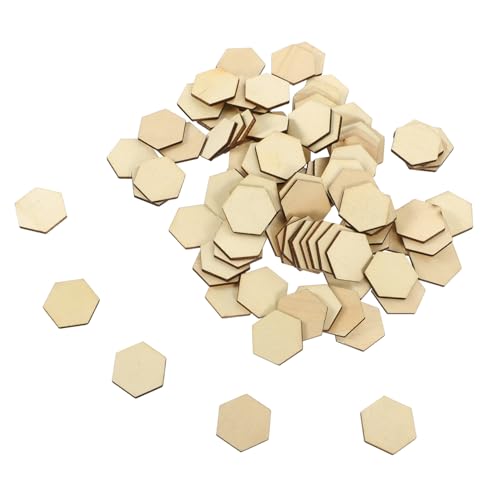 LAPYAPPE 100 Stück Sechseckige Holzplättchen Blanko Holzscheiben für DIY Basteln Malen Handwerk Umweltfreundliche Dekoration Holzteile von LAPYAPPE