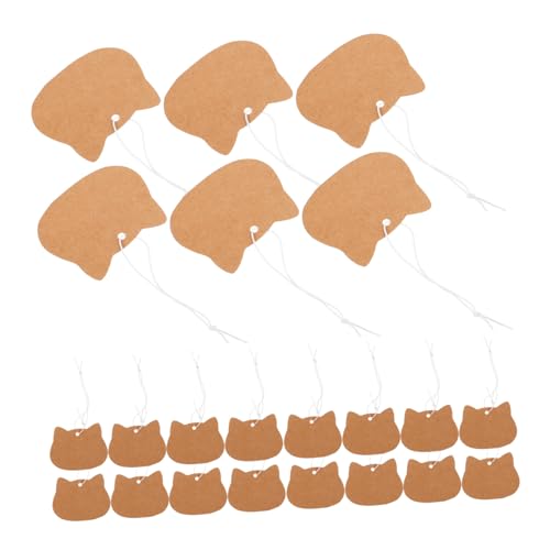 LAPYAPPE 100 Stück elastisches Seiletikett leere Beschriftungsschilder hängende Etiketten Leere Tags preisschilder etiketten tags Kofferanhänger Kleidungsstück-Etikett Kraftpapier von LAPYAPPE