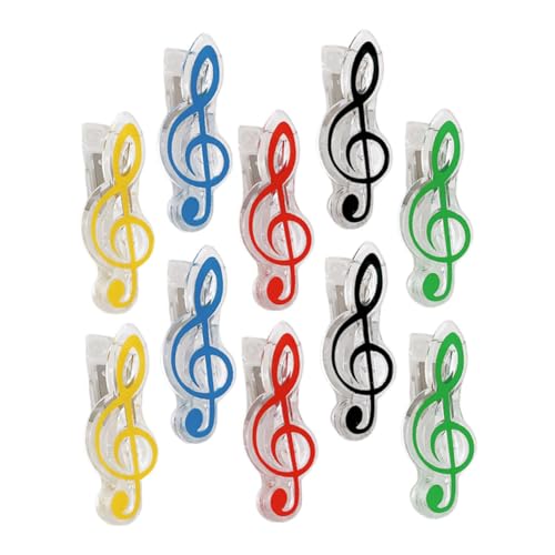 LAPYAPPE 10Stücke Notenbuch Clips Tragbare Musikseitenhalter Verschiedenen Farben für Noten Memos und für Klaviernoten und Bürobedarf von LAPYAPPE