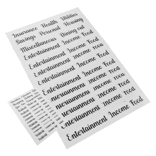 LAPYAPPE 12 Sätze Aufkleber für Briefetiketten Kasse Planer -Aufkleber Etiketten für Geldumschläge Budget-Label kompakter Budget-Aufkleber PVC selbstklebend Black LAPYAPPE 12 Sätze Aufkleber für Briefetiketten Kasse Planer -Aufkleber Etiketten für Geldumschläge Budget-Label kompakter Budget-Aufkleber PVC selbstklebend Black von LAPYAPPE