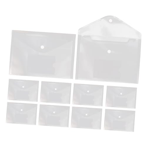 LAPYAPPE 12Stücke Dokumentenordner Transparente Datei Organizer mit Druckknopf und Kartenhalter für Büro und Studium Leicht und Tragbar Wasserfest von LAPYAPPE