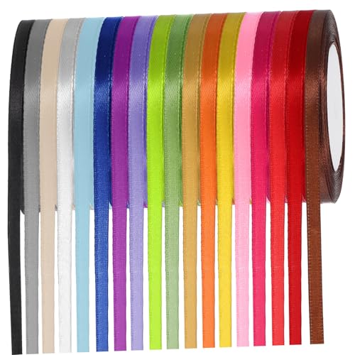 LAPYAPPE 18 Rollen buntes Band geschenkband geschenkschleife Bänder für Dekoration Blau Satinband grünes Band Party Hochzeitsbänder Bänder für Handwerk Geschenkbänder Polyester von LAPYAPPE