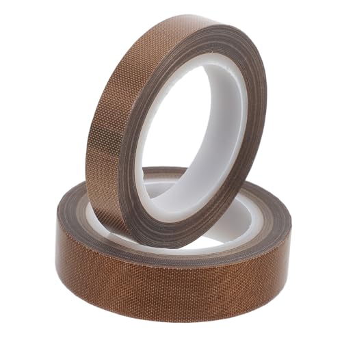 LAPYAPPE 2 Rollen Teflonband hitzebeständiges klebeband hochtemperatur klebeband PTFE-Klebeband Schutzband Versiegelungsband PTFE-Dichtungsband Vakuumierband für Lebensmittel Light Brown von LAPYAPPE