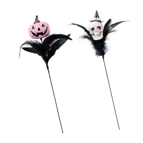 LAPYAPPE 2 Stück Künstliche Halloween-stiele mit Detailliertem Schädelkopf Leichte Künstliche Zweige mit Feder Gruselige Gothic Tischdekoration für DIY Basteln Party Haunted-House-deko LAPYAPPE 2 Stück Künstliche Halloween-stiele mit Detailliertem Schädelkopf Leichte Künstliche Zweige mit Feder Gruselige Gothic Tischdekoration für DIY Basteln Party Haunted-House-deko von LAPYAPPE