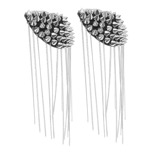 LAPYAPPE 2 Stück Vintage Quasten Epauletten mit Nieten Abnehmbare Schulterabzeichen Dekorative Metall Mode Accessoires für Kostüme Halloween Uniform DIY Unisex von LAPYAPPE