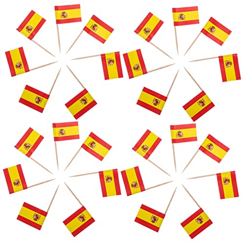 LAPYAPPE 200 Stück Zahnstocher-kucheneinsatz Jumbo Cupcake-flags Party Jack Dekorative Cupcake-topper Sortiert Kuchen-topper-picks Wiederverwendbar Stöcke Cupcake-flagge Land Fall Hölzern von LAPYAPPE