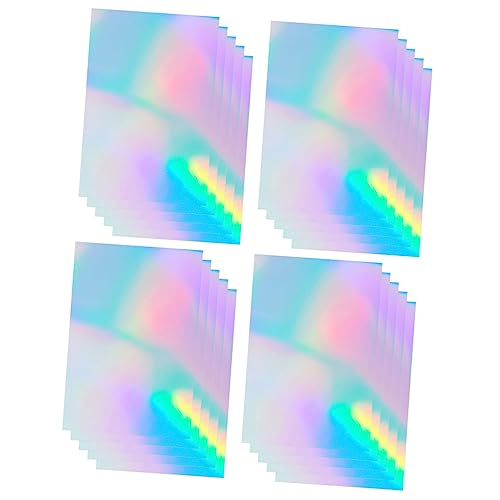 LAPYAPPE 20Blätter Holografische Papieraufkleber Kreatives Bedruckbares DIY Material für Tagebuch Autos Kalender Fotorahmen Selbstklebend Leicht Zuschneidbar von LAPYAPPE