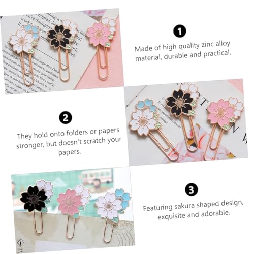 LAPYAPPE 3 Stück Kreative Metall Büroklammern Kirschblüten Design Dekorative Lesezeichenclips für Schule Büro Memo Fotohalter Stabile Papierclips für Notizen und Dokumentenorganisation LAPYAPPE 3 Stück Kreative Metall Büroklammern Kirschblüten Design Dekorative Lesezeichenclips für Schule Büro Memo Fotohalter Stabile Papierclips für Notizen und Dokumentenorganisation von LAPYAPPE