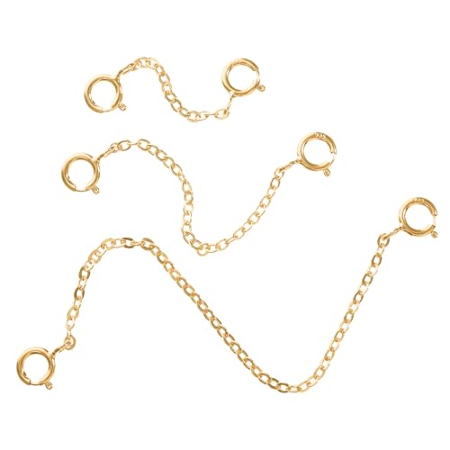 LAPYAPPE 3 Stück Sterling Silber Verlängerungsketten für Halsketten Armbänder Fußketten Schmuck DIY Erweiterungsketten Einfache Anwendung Langlebig Modisch von LAPYAPPE
