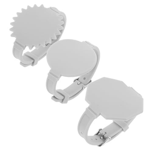 LAPYAPPE 3 Stück tragbares Krankenschwester-Notizbuch Notizblock Ersatz Unterstützung Bands Memo-Armband Memo Armband Wiederverwendbares, beschreibbares Armband Pflegebedarf Kieselgel Grey von LAPYAPPE