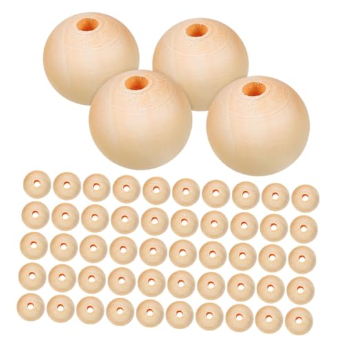 LAPYAPPE 300 Stück Naturholzperlen Rund Unbehandelt Holz Abstandshalter Zum Auffädeln Für DIY Schmuckherstellung Handgemachte Dekorationen Rustikal von LAPYAPPE