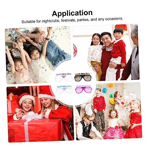 LAPYAPPE 4 Stück Luminous LED Partybrille Teiliges Year Glasses für Feier Nachtclub Halloween Kostümierte Lustige Leuchtende Brille mit Bequemer Passform und Trendigem von LAPYAPPE