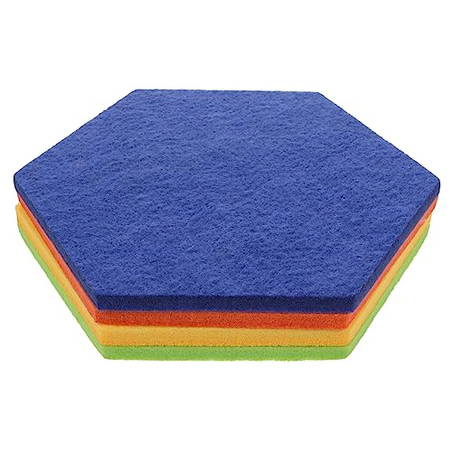 LAPYAPPE 4 Stück Sechseck Nachrichtentafel Memo Wandtafel Große Pinnwand Pinnwand Sechseck Wand Himmelblau Foto Anzeigetafel Filz Memotafel Memo Notizblock Tafeln Filztafel von LAPYAPPE